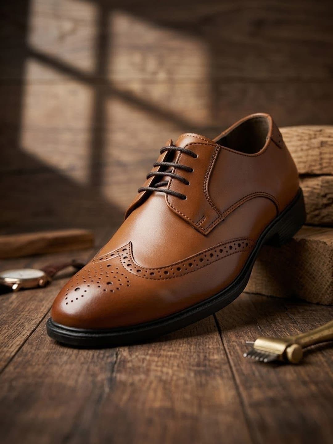 House of Pataudi Men Round Toe Lace-Ups Brogues Formal Shoes - view 1