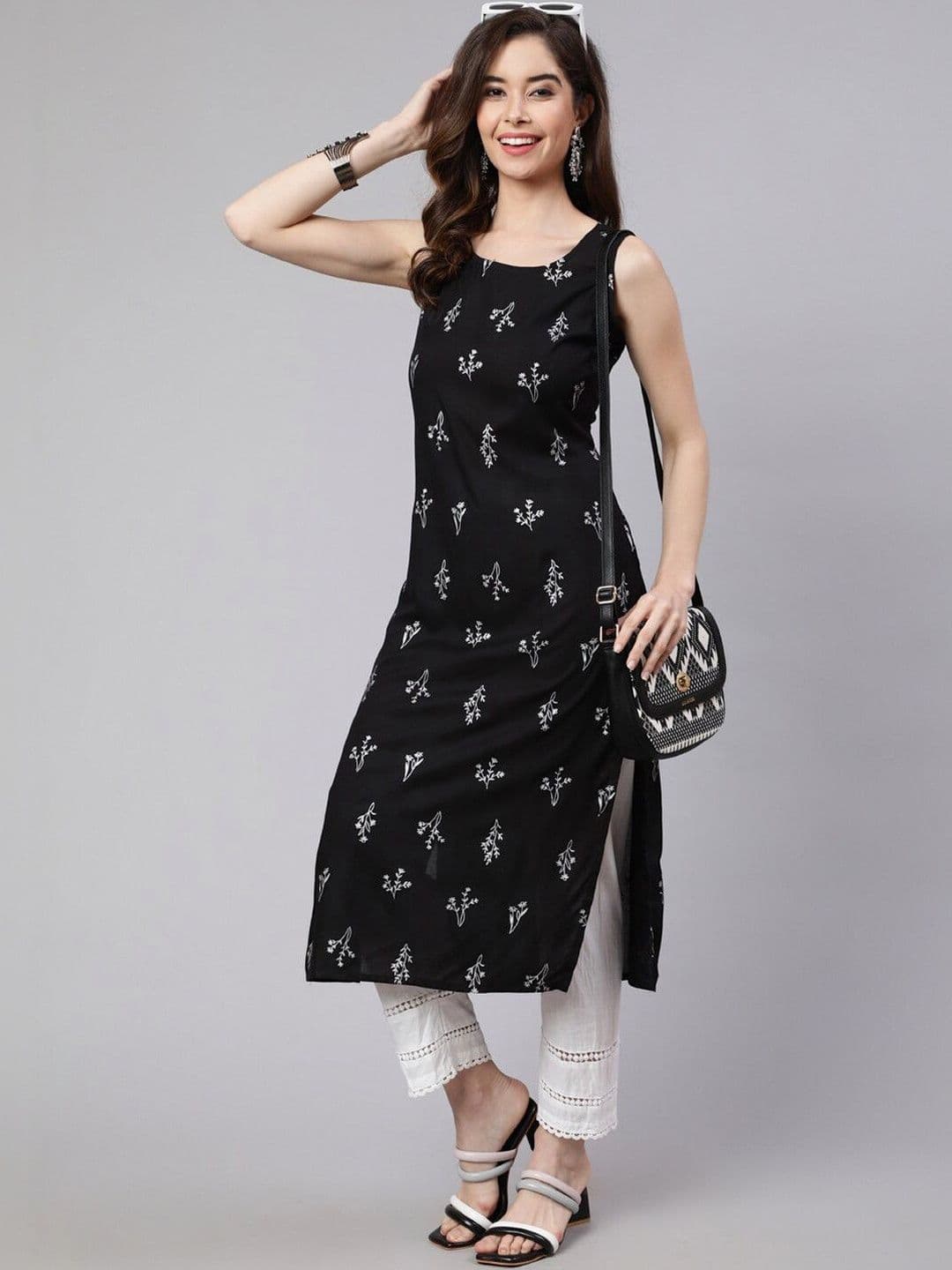 SAK JAIPUR Printed Straight Kurta - view 1