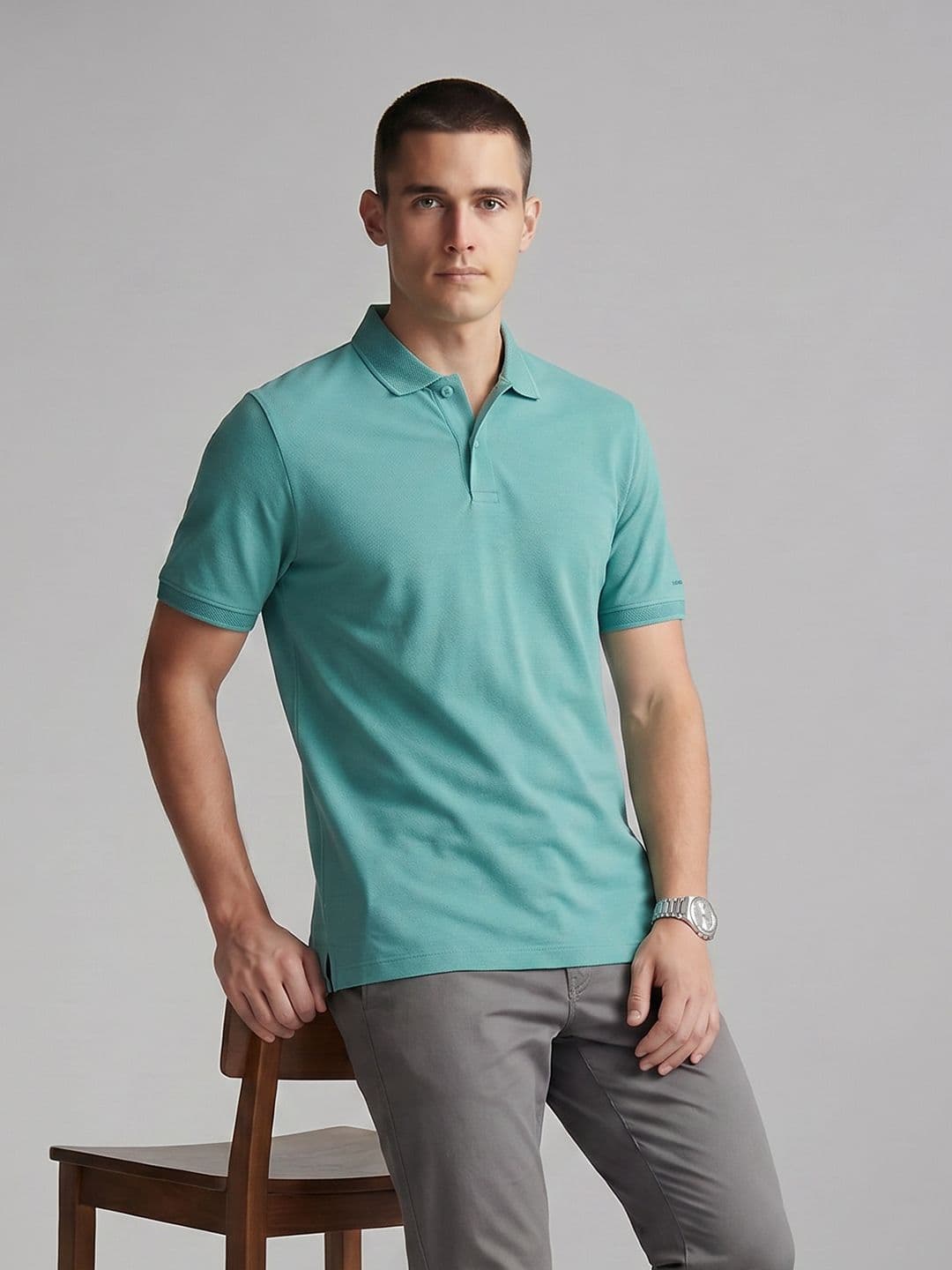 Van Heusen Polo Collar Pure Cotton T-shirt - view 1