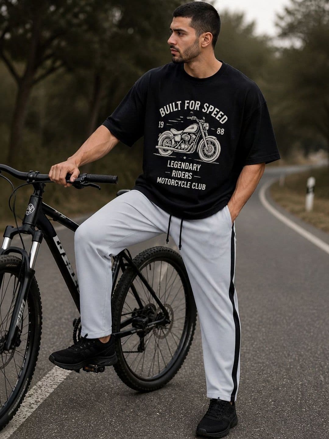 SZN Men Regular Fit Cycling Track Pants - view 1