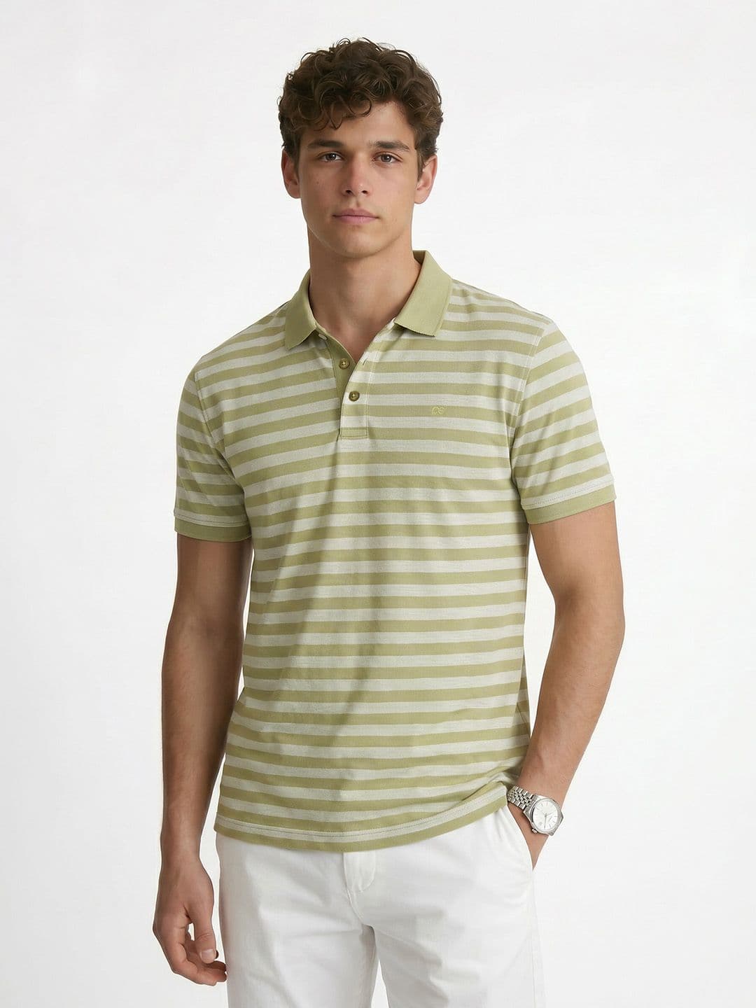 Peter England Striped Polo Collar T-shirt - view 1