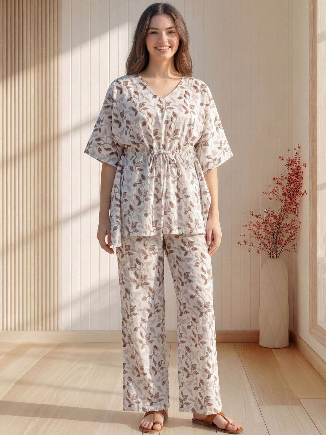 KALINI Tropical Printed Top with Trousers - view 1