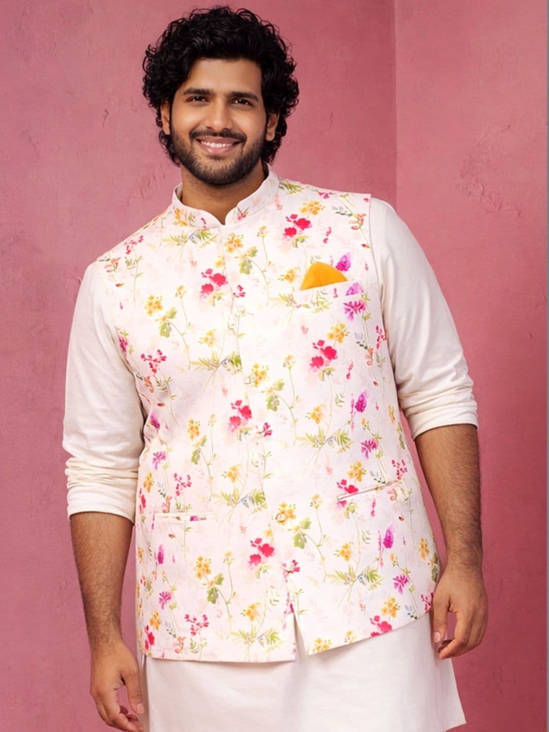 VASTRAMAY Printed Sleeveless Nehru Jackets - view 1