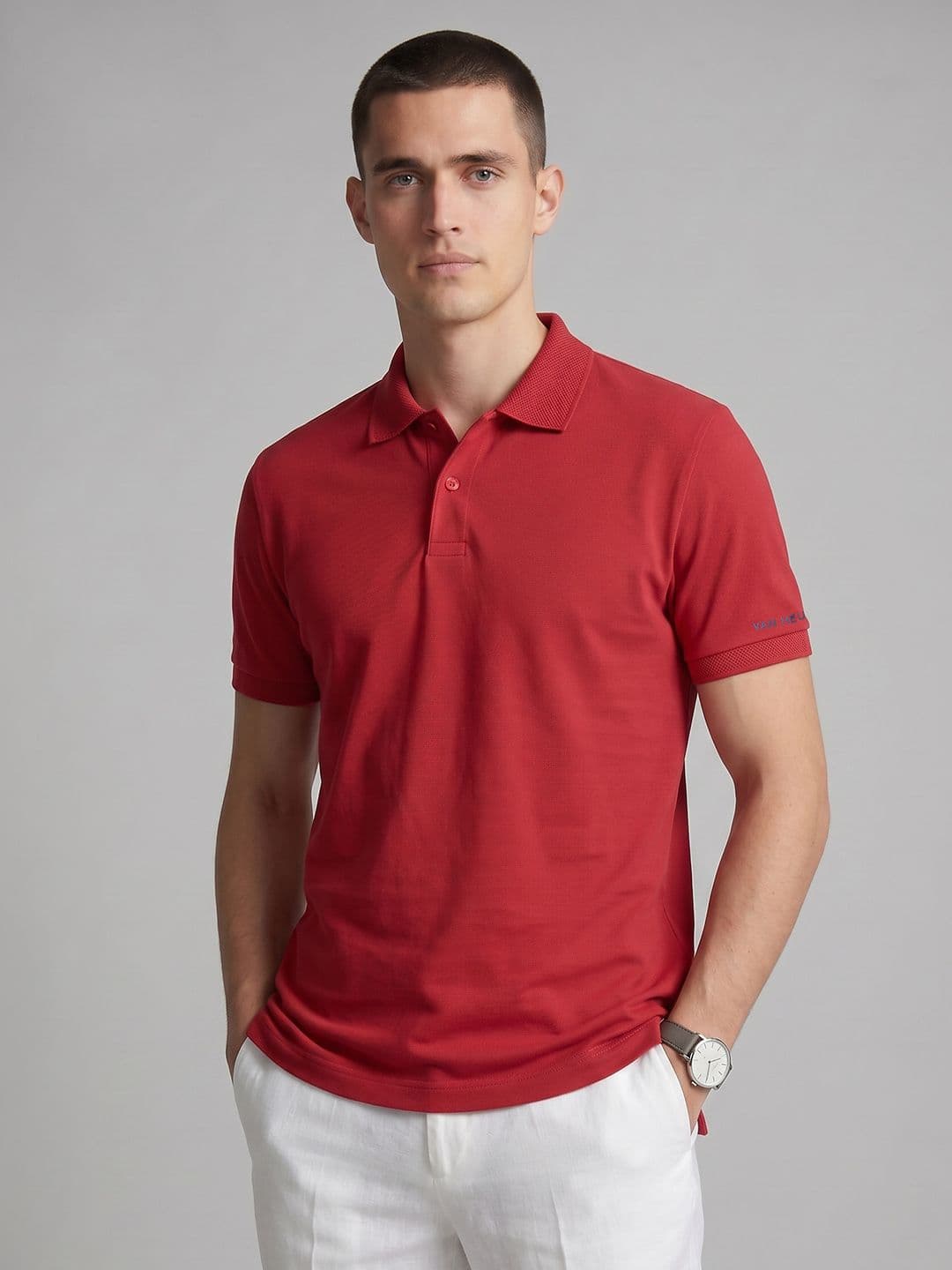 Van Heusen Pure Cotton Polo Collar T-shirt - view 1