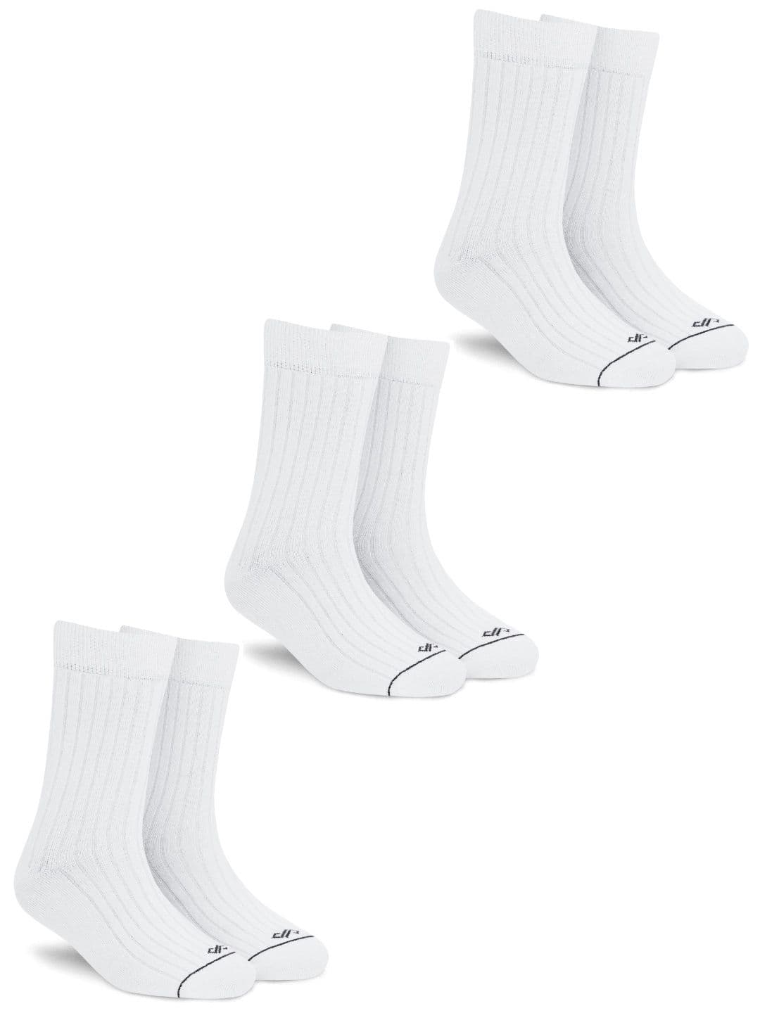 Dynamocks Unisex Pack Of 3 White Solid Calf Length Socks - view 1