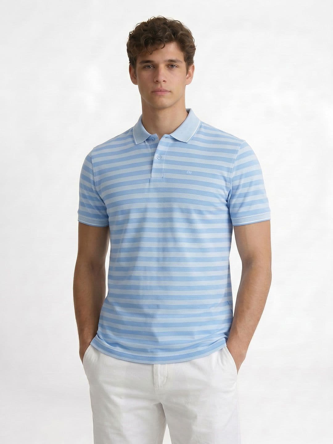 Peter England Striped Polo Collar T-shirt - view 1