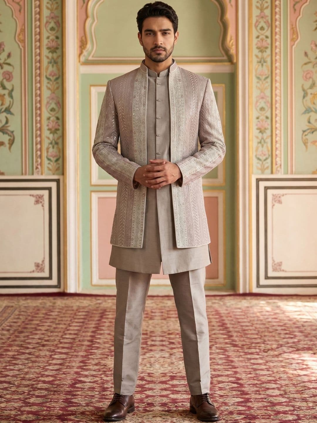 Jompers Embroidered Indo-Western Set - view 1