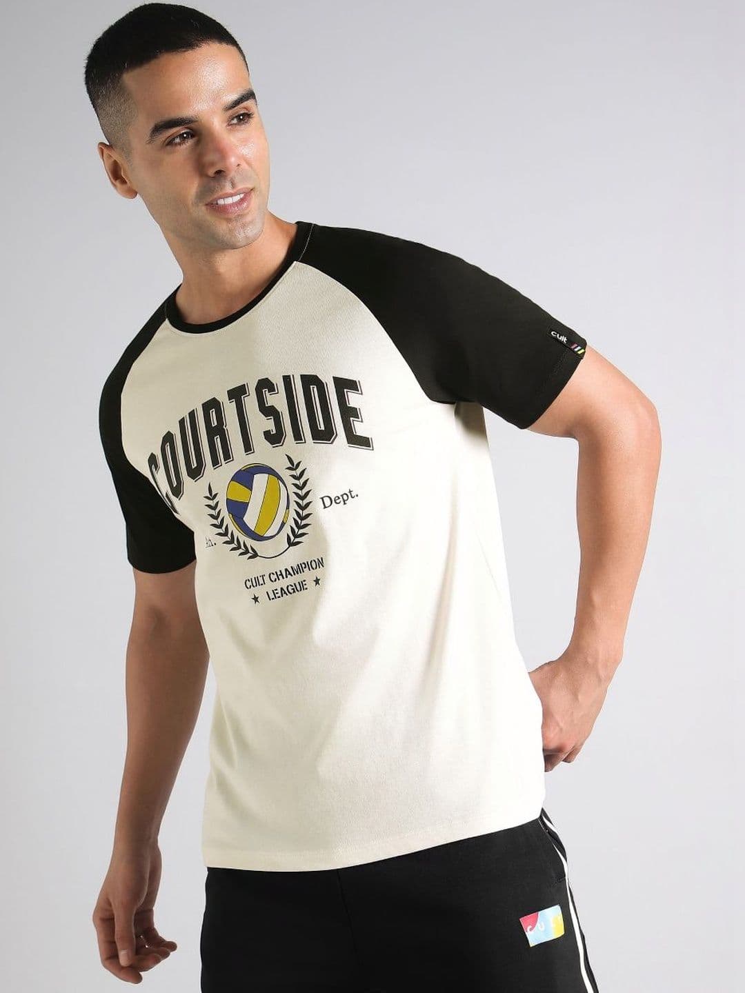 CULT Men Off White Courtside Sporty Colorblock T-shirt - view 1