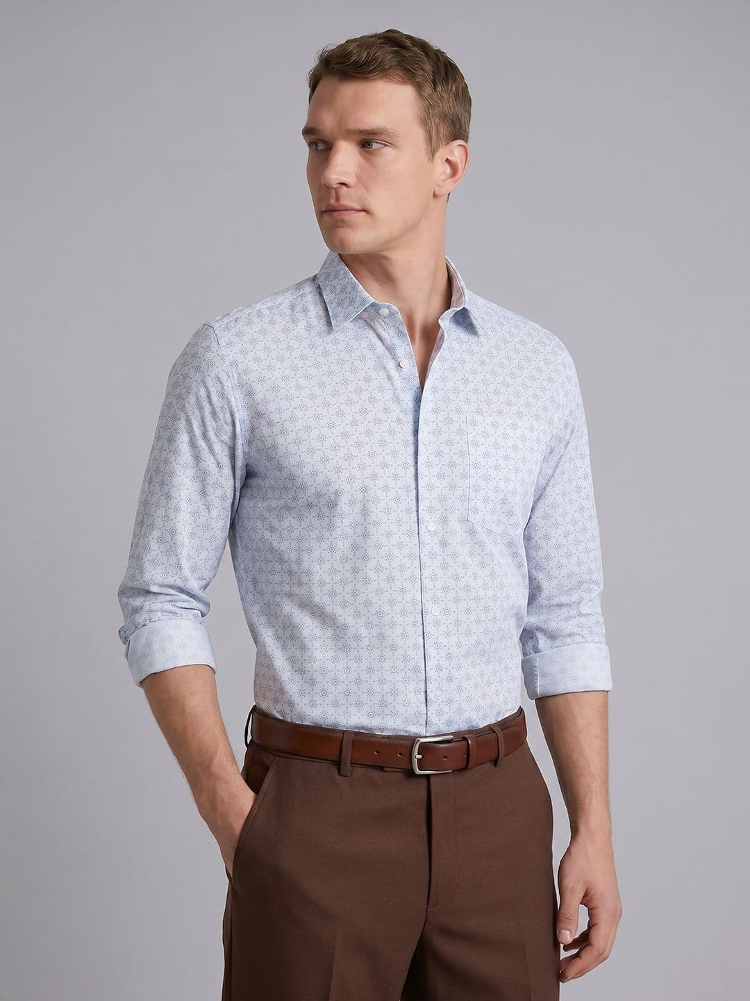 Blackberrys Geometric Printed Pure Cotton Formal Shirt - view 1