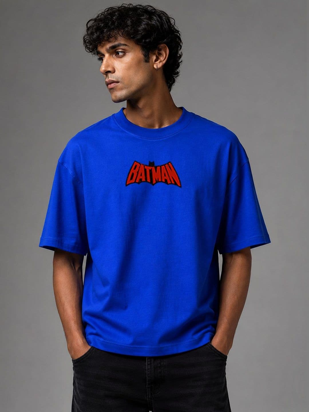 BEOVER Batman Graphic Printed Round Neck Oversized T-shirt - view 1
