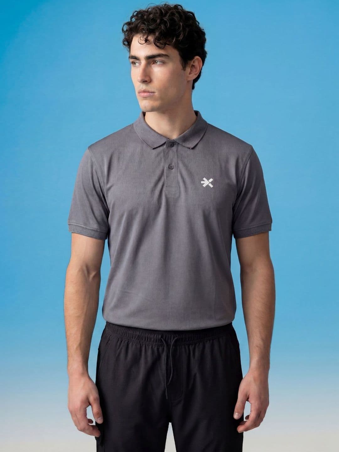 HRX by Hrithik Roshan Men Brand Logo Polo Collar Slim Fit T-shirt - view 1