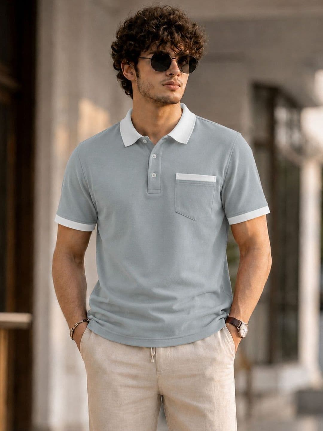 SCUBA Men Polo Collar Pockets T-shirt - view 1