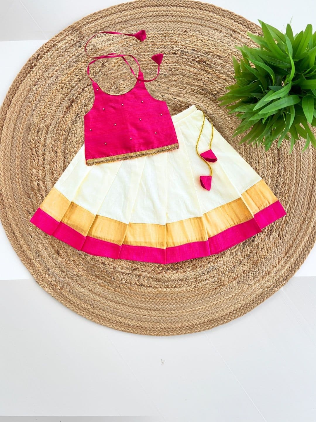 STANWELLS KIDS Girls Embellished Beads and Stones Ready to Wear Lehenga - view 1