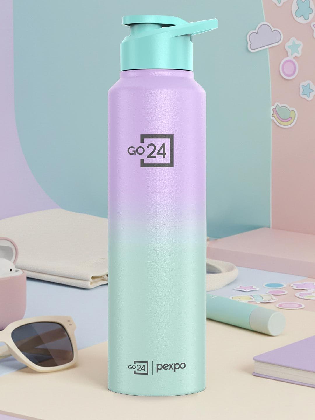 Go24 Craft Stainless Steel Single Wall Fridge Water Bottle with Sipper-950ml - view 1