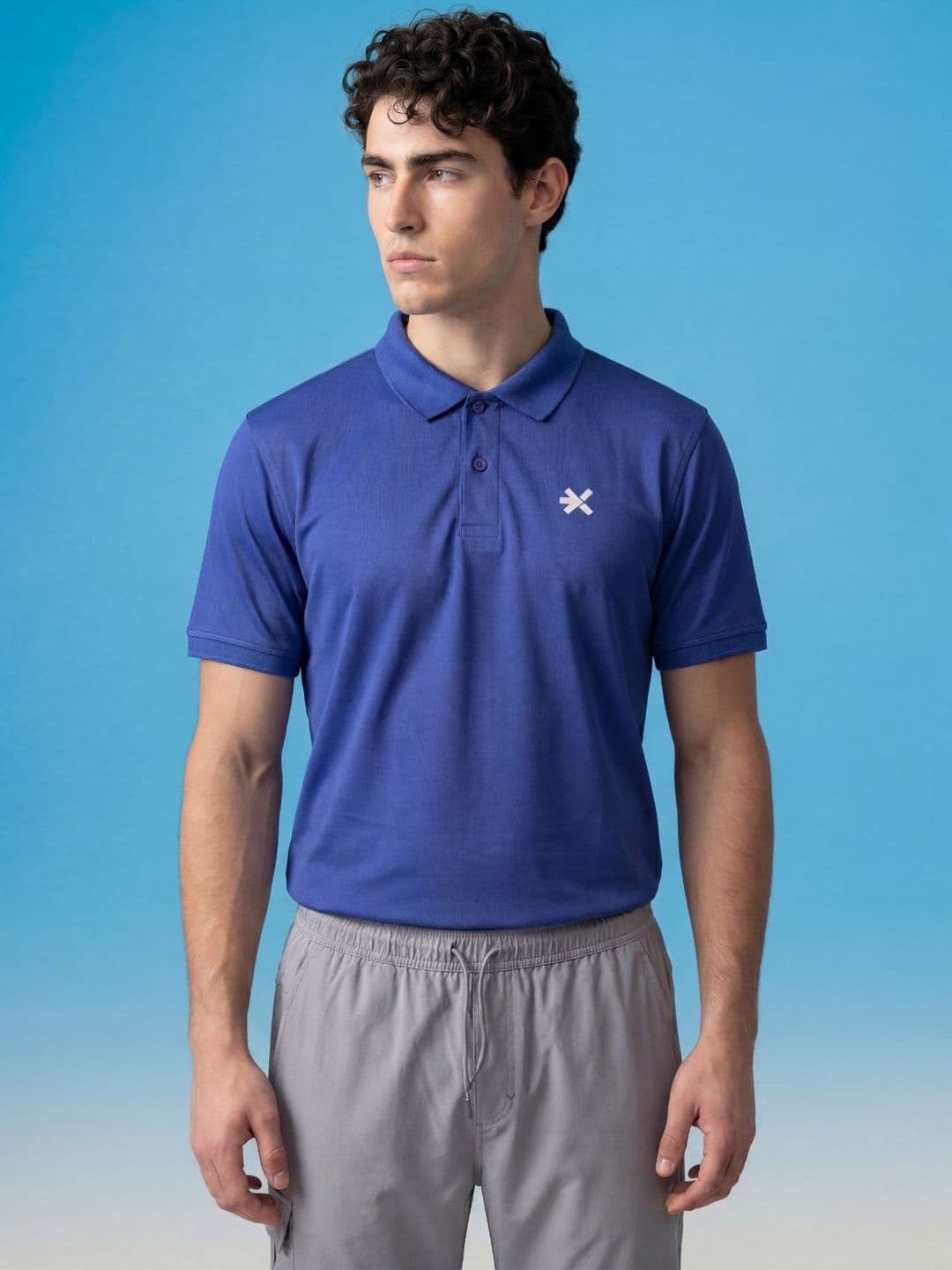 HRX by Hrithik Roshan Men Brand Logo Polo Collar Slim Fit T-shirt - view 1