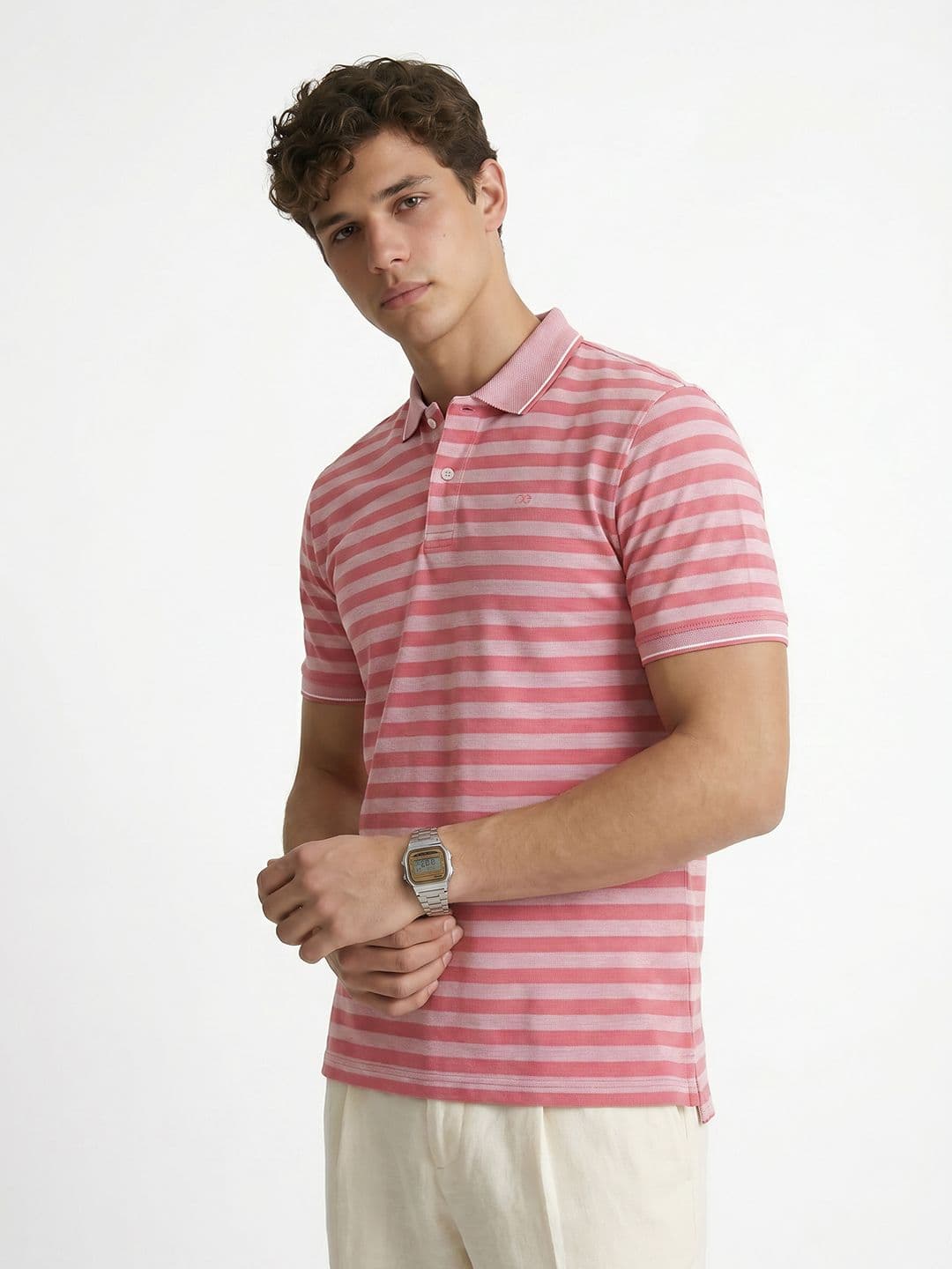 Peter England Striped Polo Collar T-shirt - view 1
