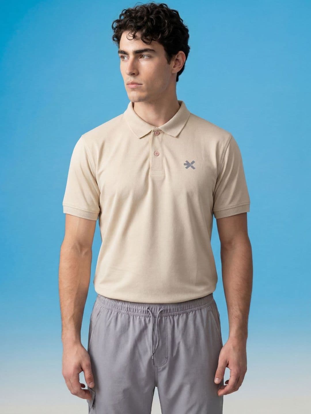 HRX by Hrithik Roshan Men Brand Logo Polo Collar Slim Fit T-shirt - view 1