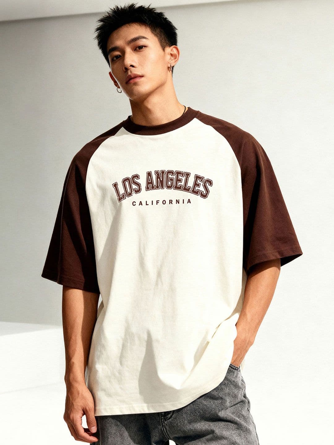 TOM MILTON Men Off White Raglan Sleeve Round Neck T-Shirt - view 1