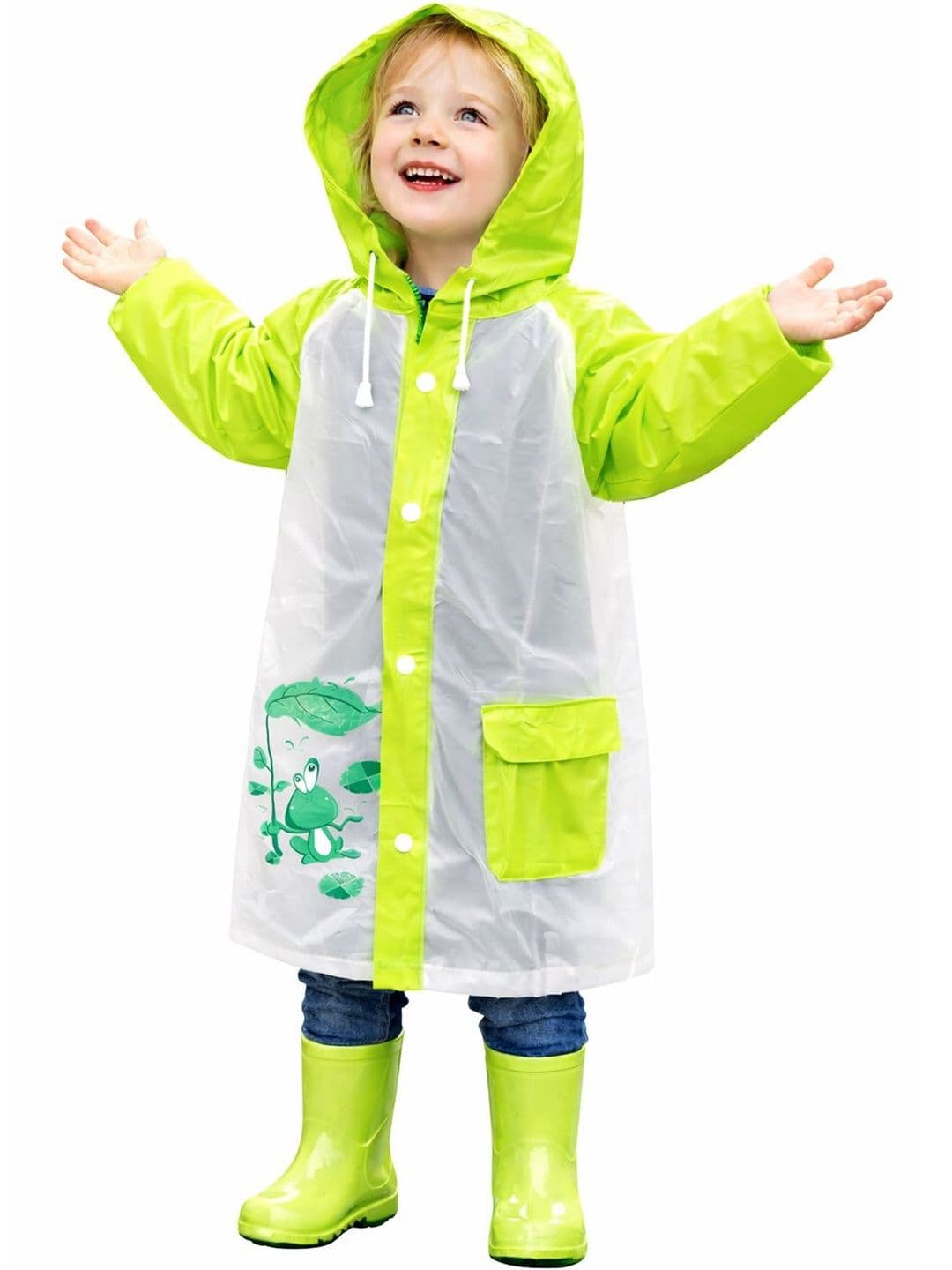 Bold N Elegant Kids Printed Hooded Rain Jacket - view 1