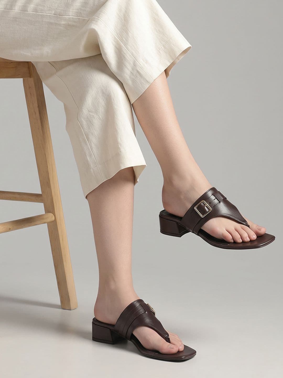 Kenneth Cole Leather Block Heeled Sandals - view 1