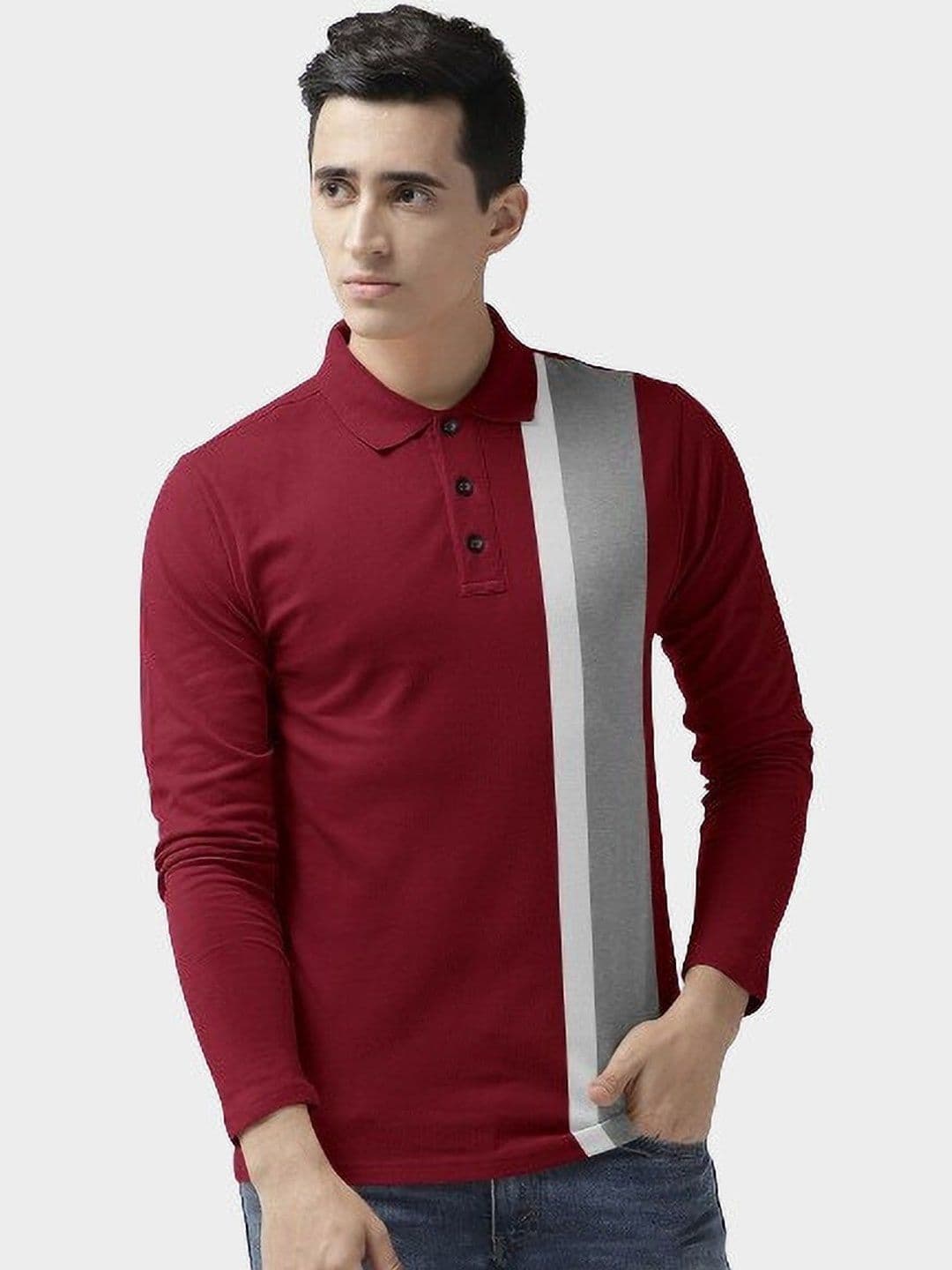 HOODLER Men Colourblocked Polo Collar T-shirt - view 1