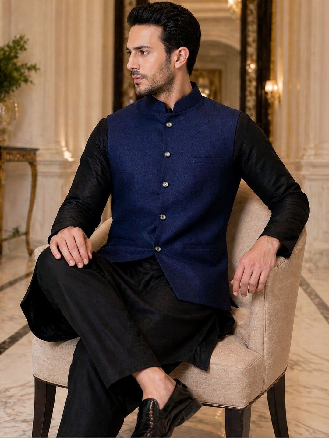 KUTUB FASHION Men Mandarin Collar Nehru Jackets - view 1