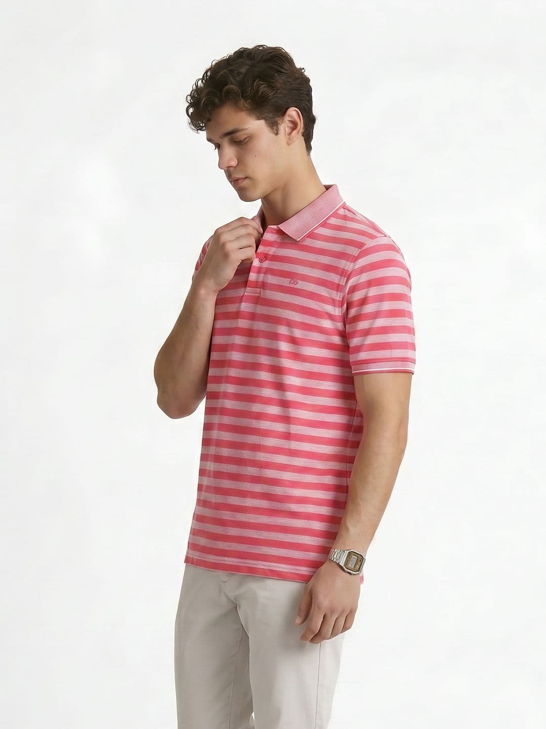 Peter England Striped Polo Collar T-shirt - view 1