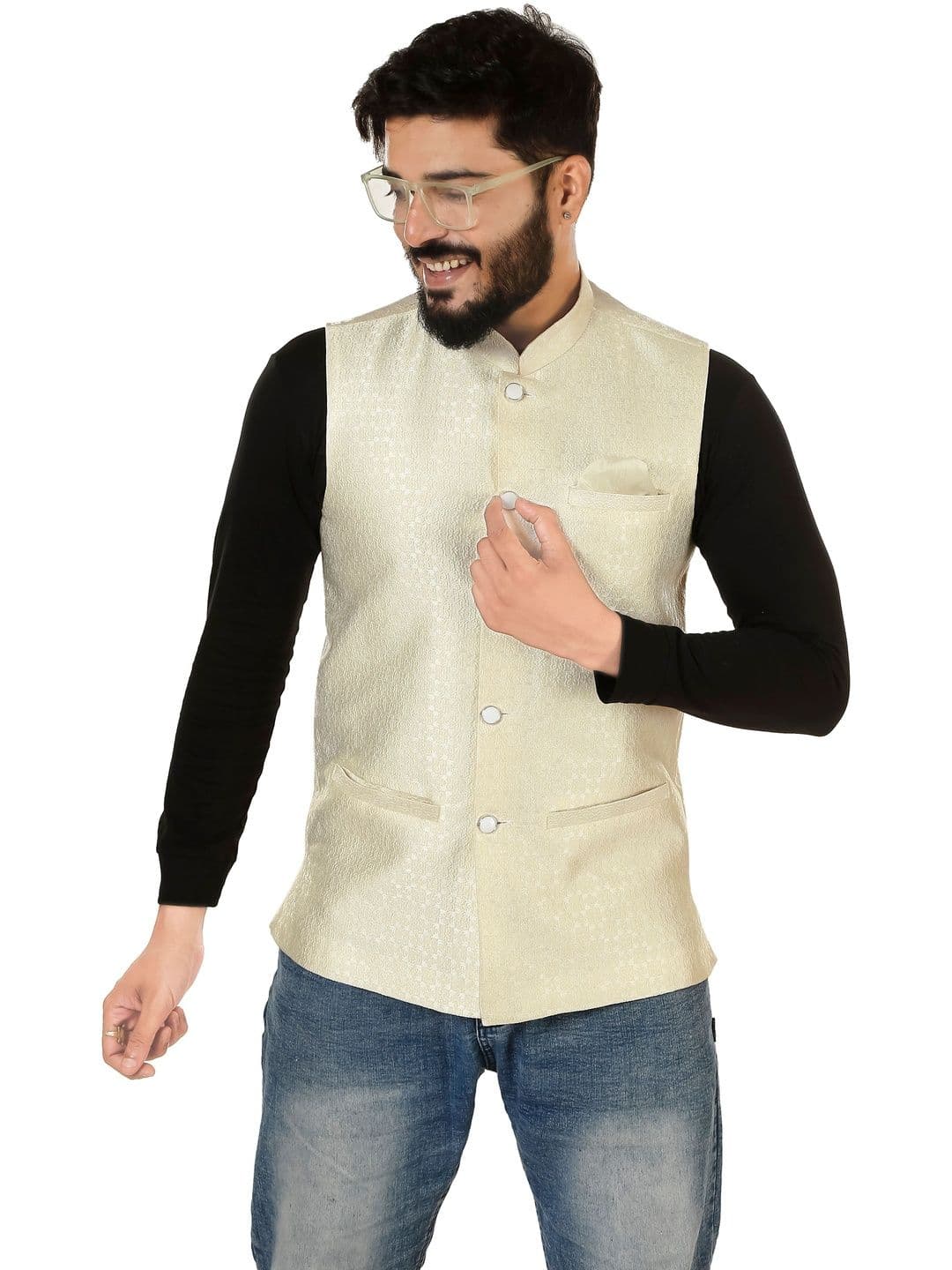 KUTUB FASHION Men Mandarin Collar Nehru Jackets - view 1
