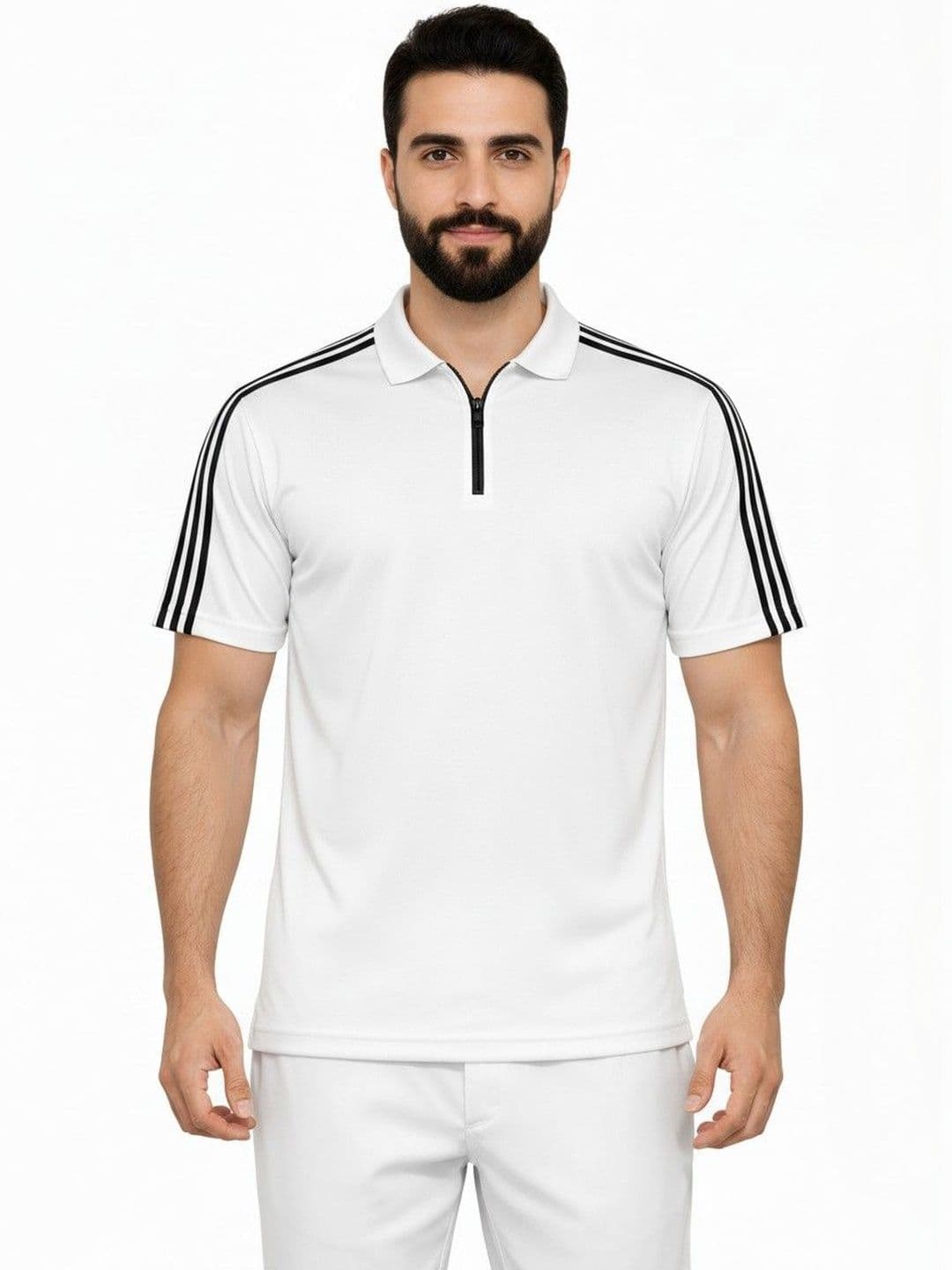 Moda Rapido Men Striped Polo Collar Dri-FIT Slim Fit T-shirt - view 1