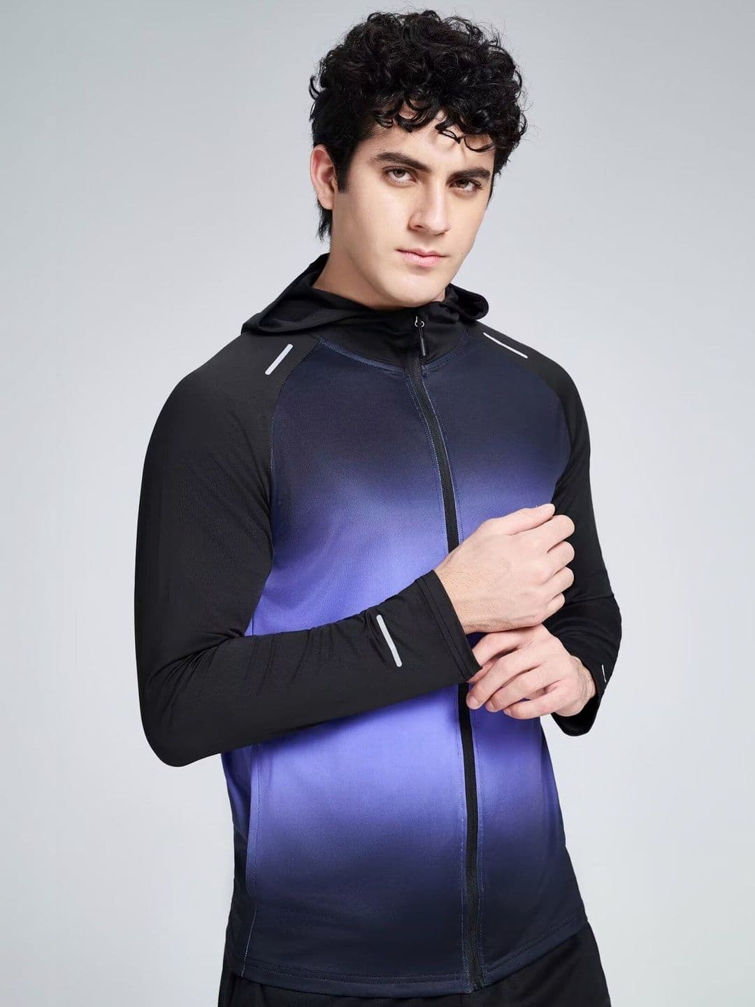 ENRIZZ Men Colourblocked Reflective Strip Running Sporty Jacket - view 1