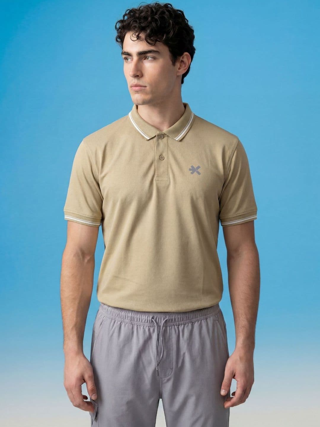HRX by Hrithik Roshan Men Brand Logo Polo Collar Slim Fit T-shirt - view 1