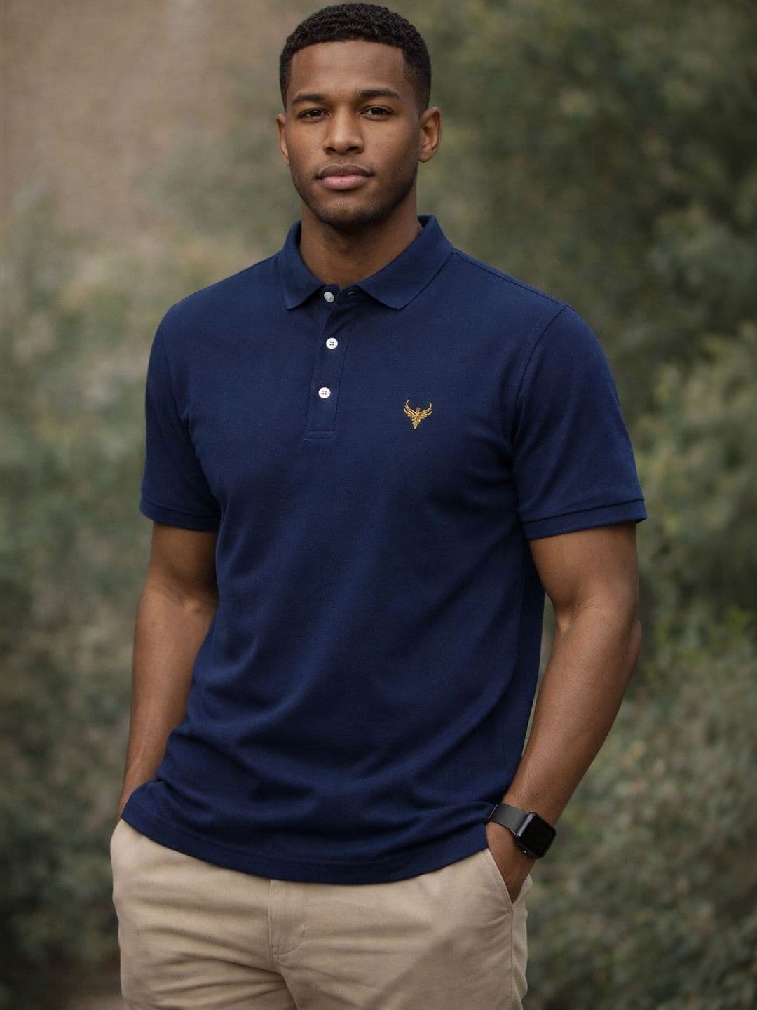 Utopium Men Brand Logo Polo Collar T-shirt - view 1