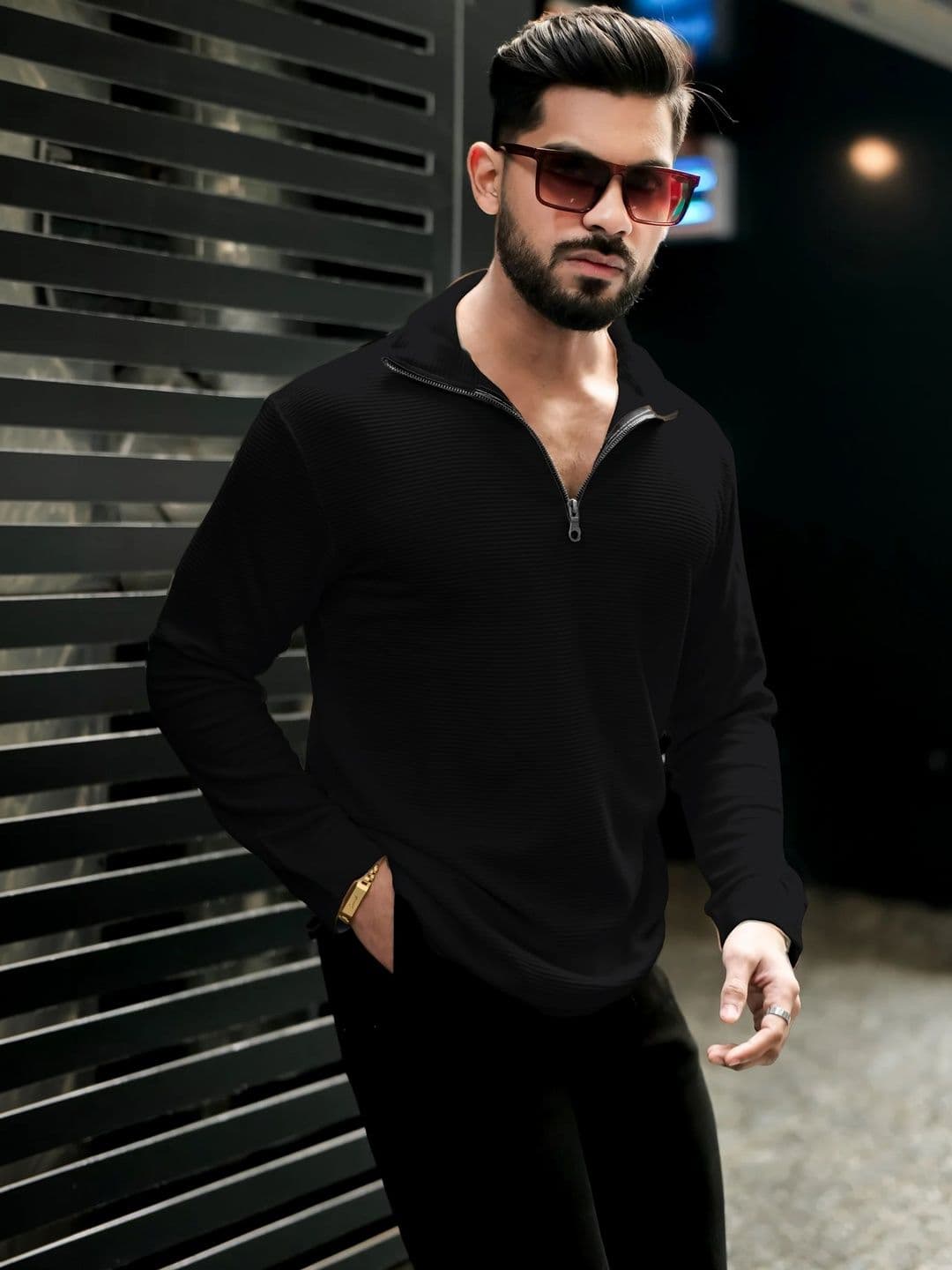 HOODLER Men Henley Neck T-shirt - view 1