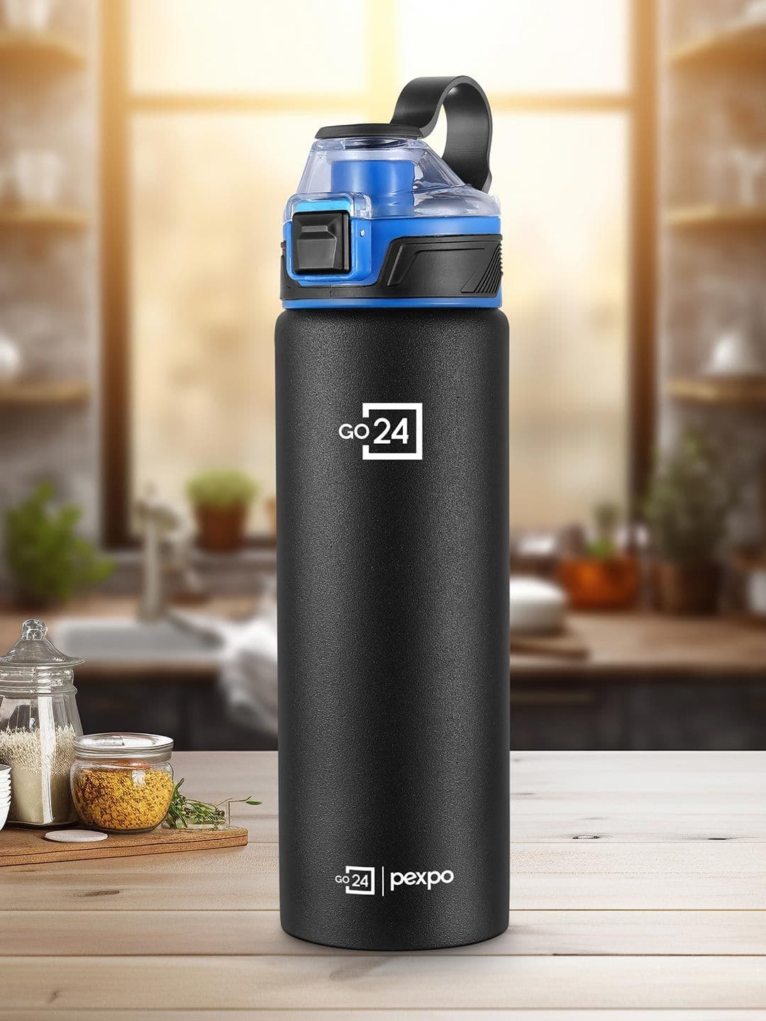 Go24 Arctic Black Stainless Steel Single Wall Vacuum Water Bottle - 800ml - view 1