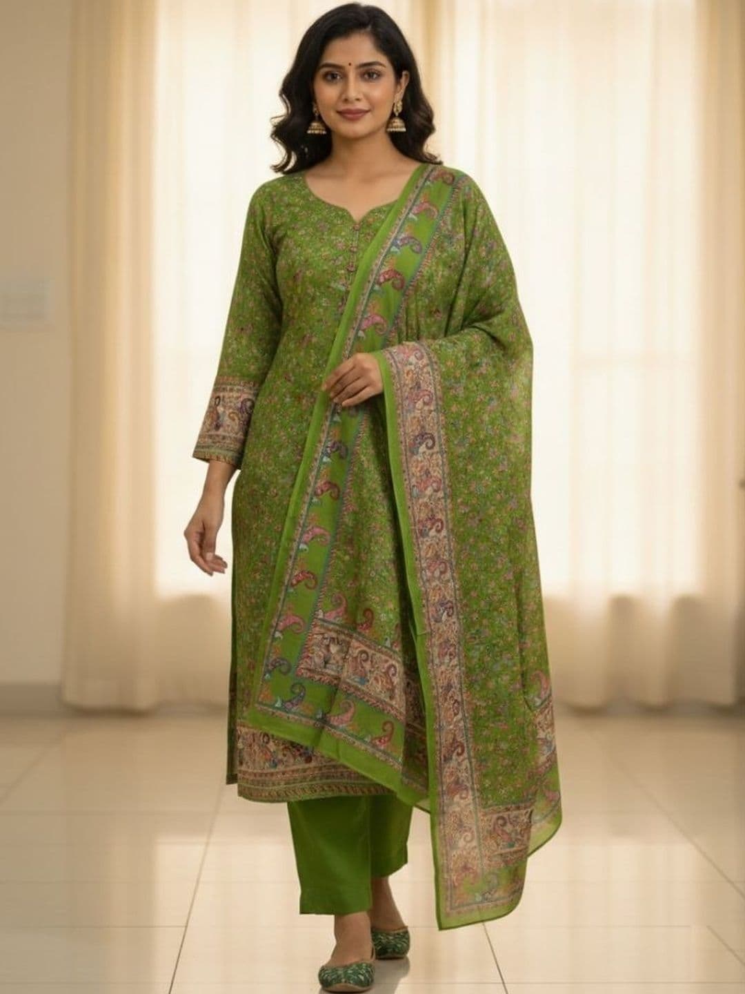 KTI Printed Unstitched Dress Material - view 1