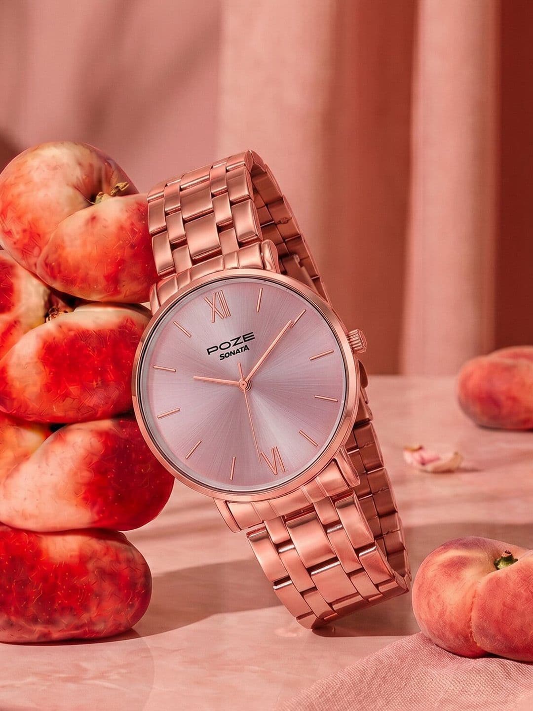 Sonata Women Poze 9 Quartz Analog Pink Dial Watch - SP80183WM01W - view 1