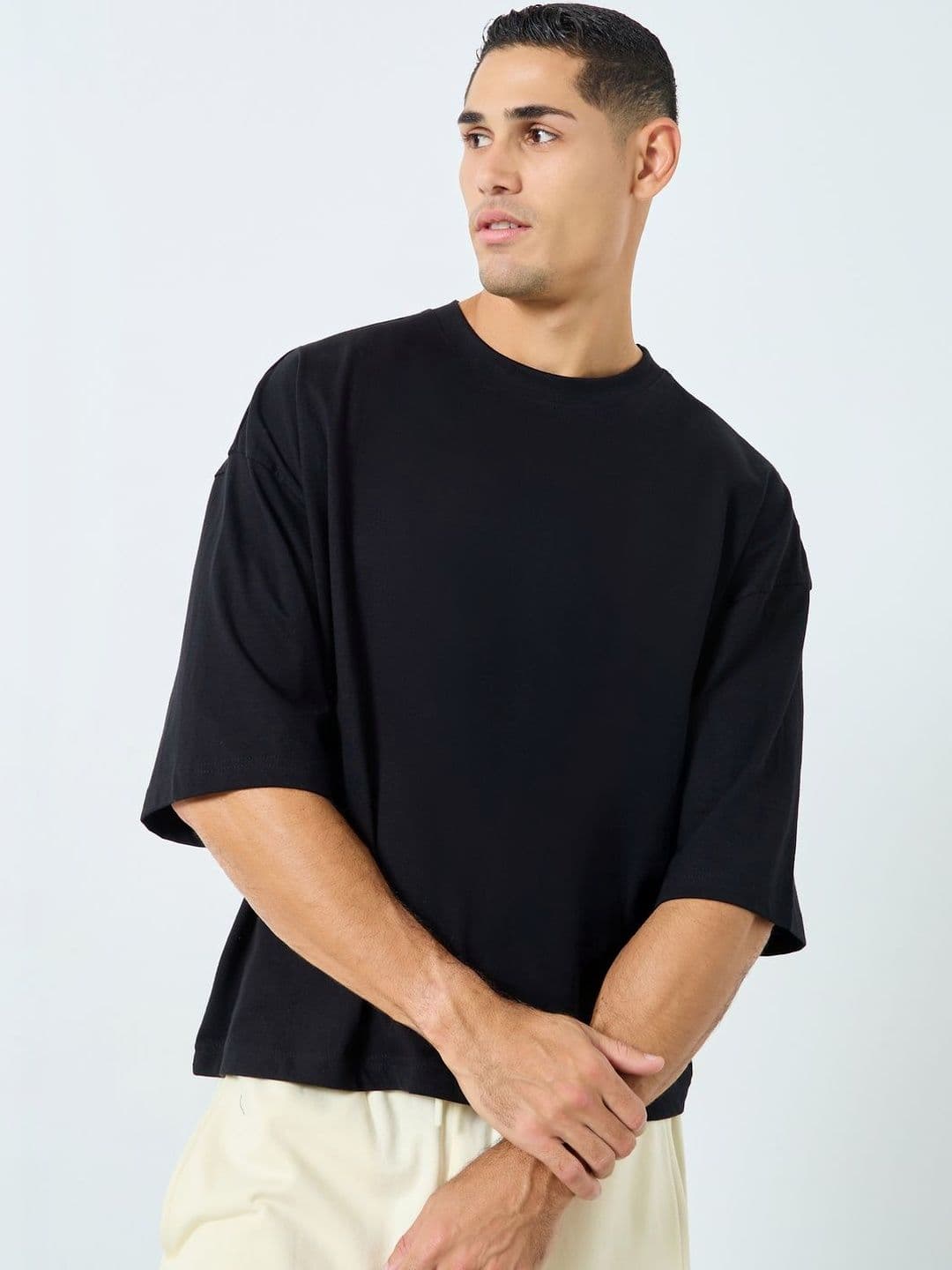 Styli Men Drop-Shoulder Sleeves Boxy T-shirt - view 1