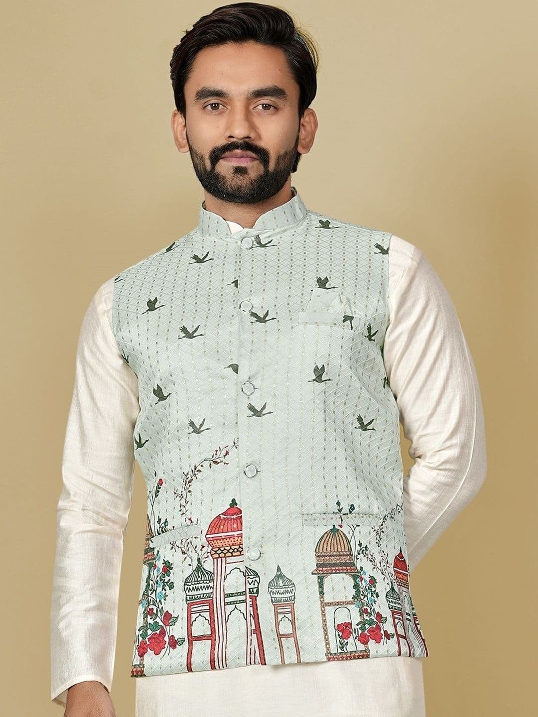Leipzig Fashion Men Tailored Jacket with Embroidered - view 1