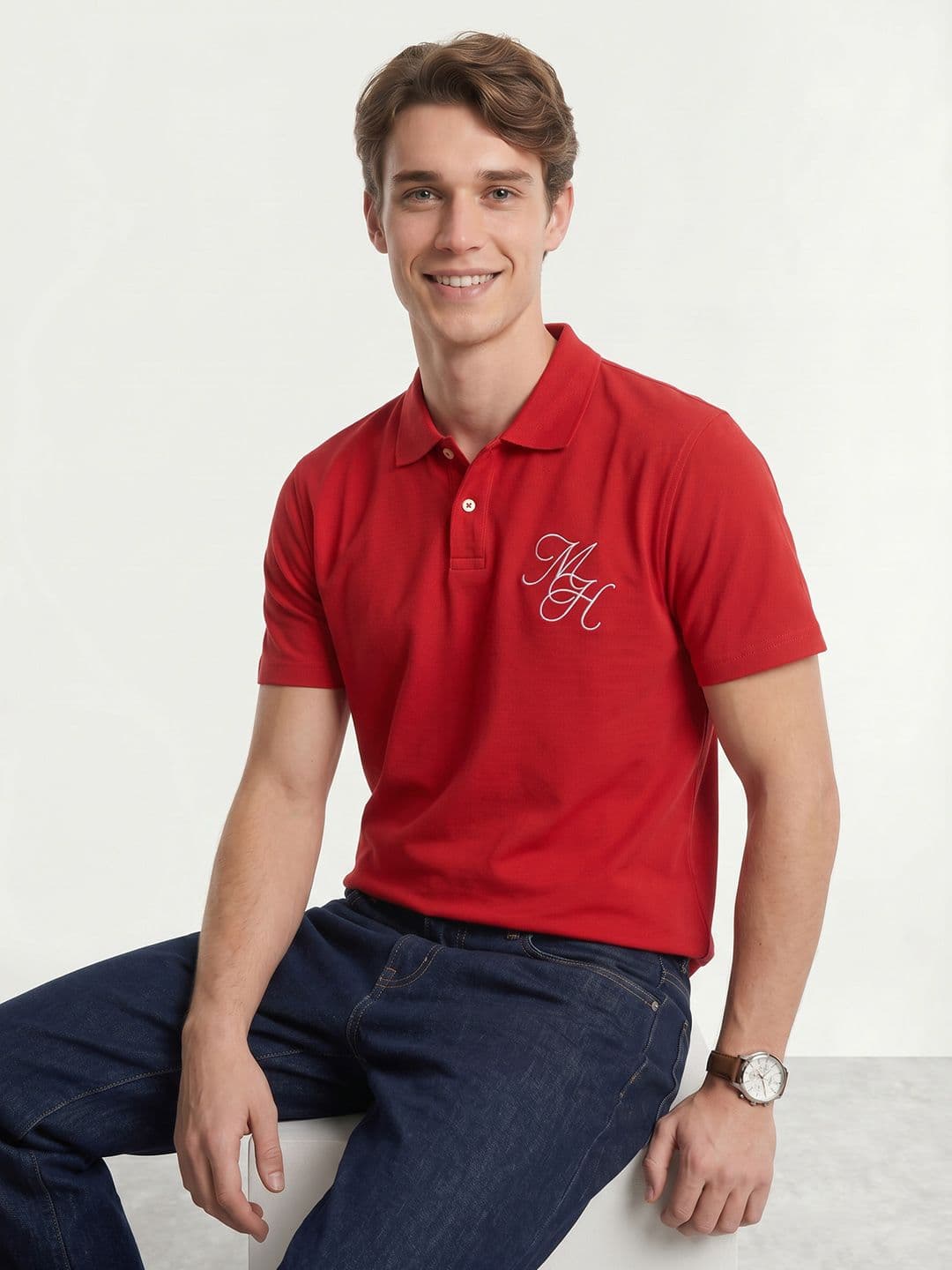 Mast & Harbour Polo Collar Pure Cotton T-shirt - view 1