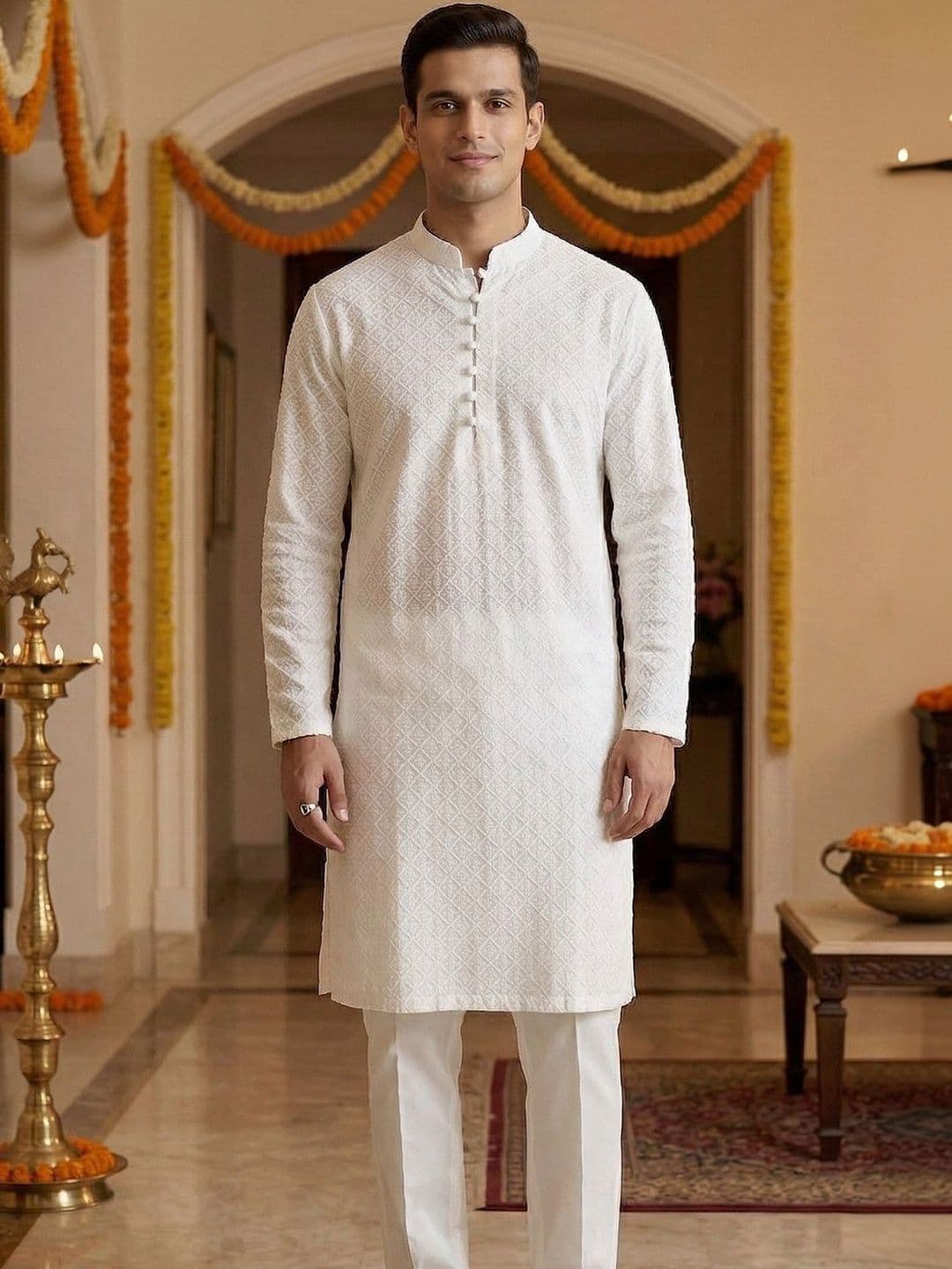 Terra Desi Men Thread Work Kurta - view 1