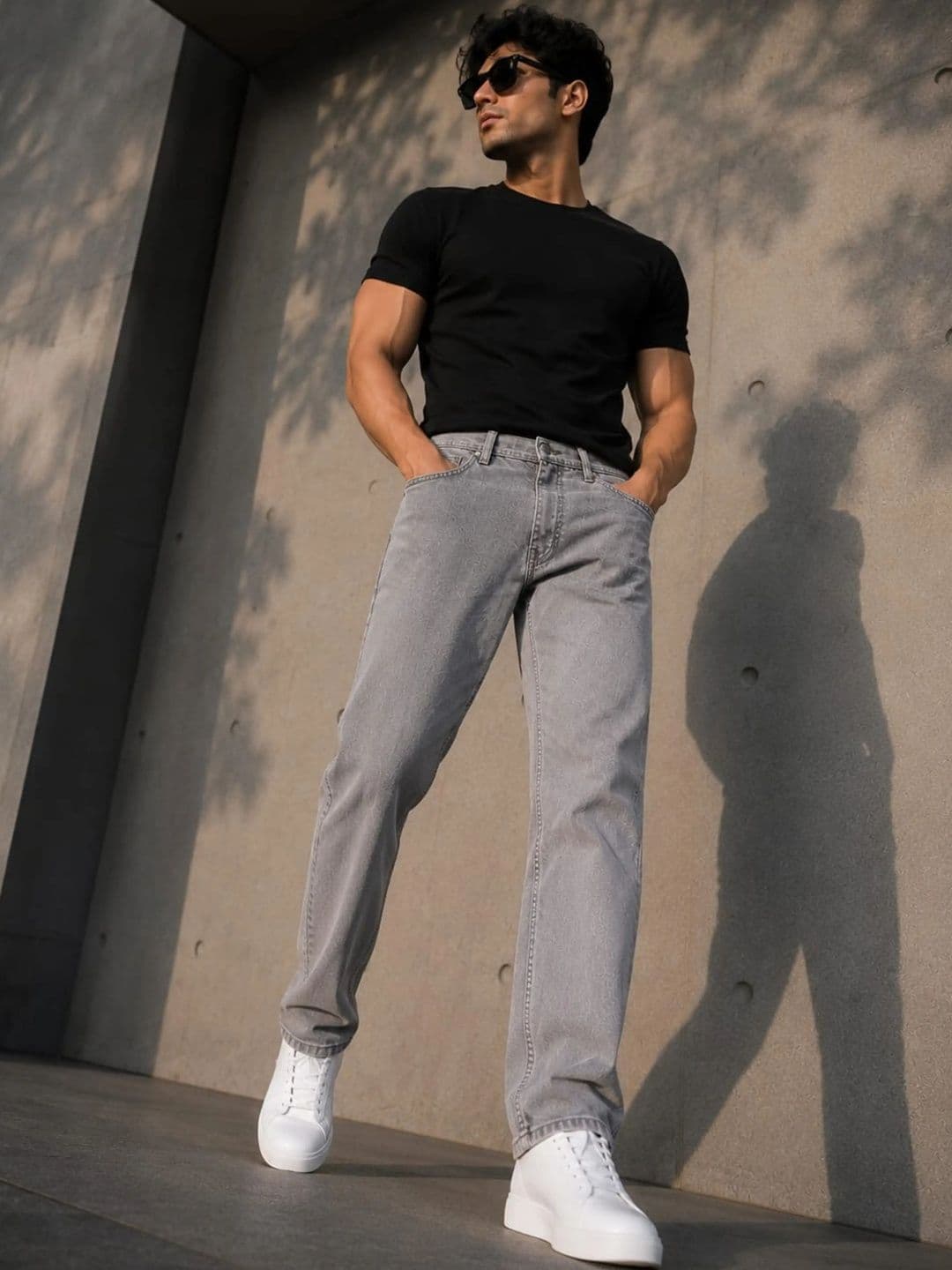BREXX Men Comfort Straight Fit Mid-Rise Light Fade Stretchable Jeans - view 1