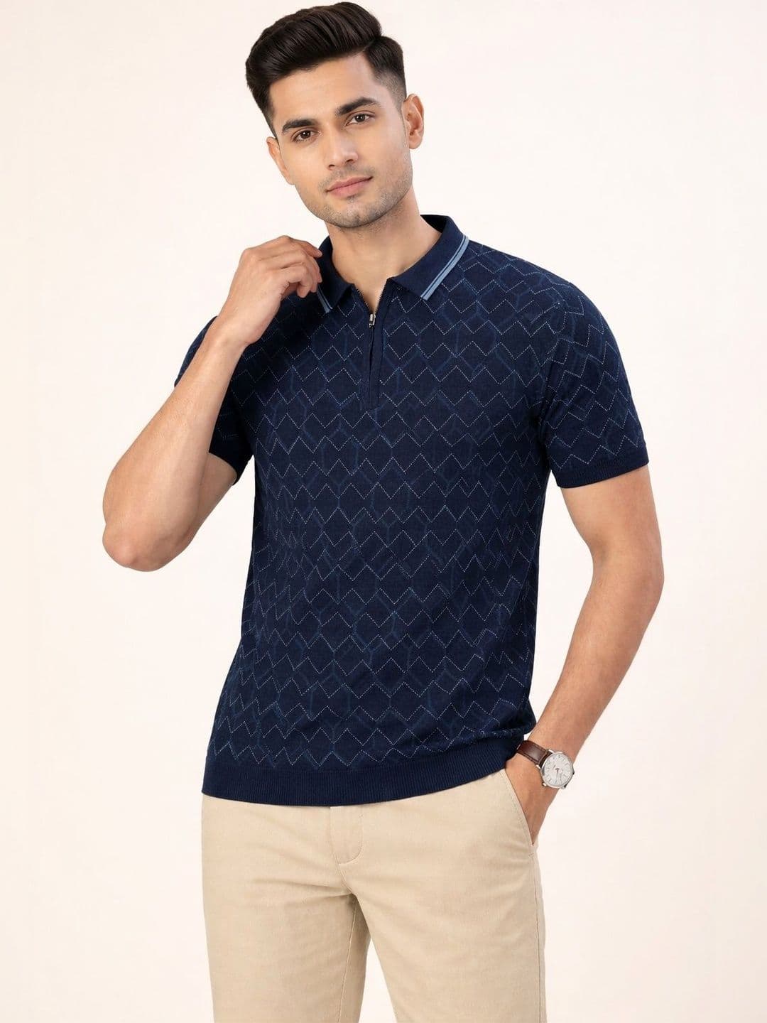 The Roadster Lifestyle Co Printed Polo Collar Tshirts - view 1