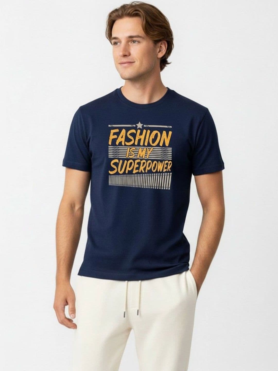 Organic Chics Men Typography Printed Anti Odour T-shirt - view 1
