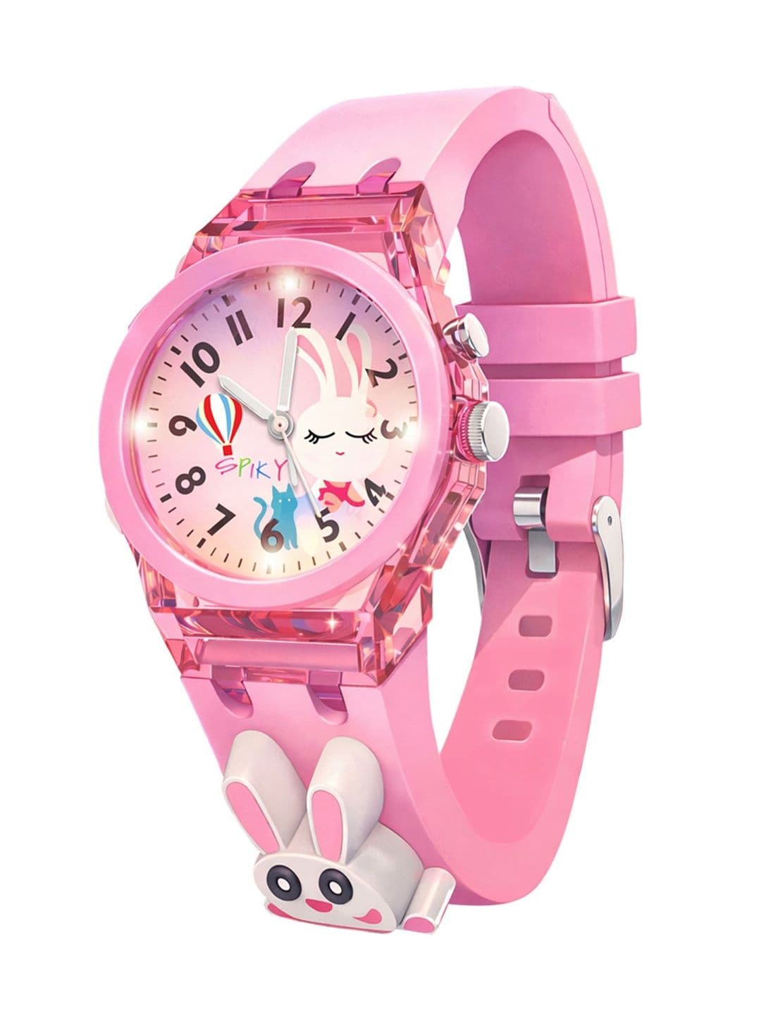 Spiky Girls Pink Printed Dial & Pink Straps Analogue Watch - view 1