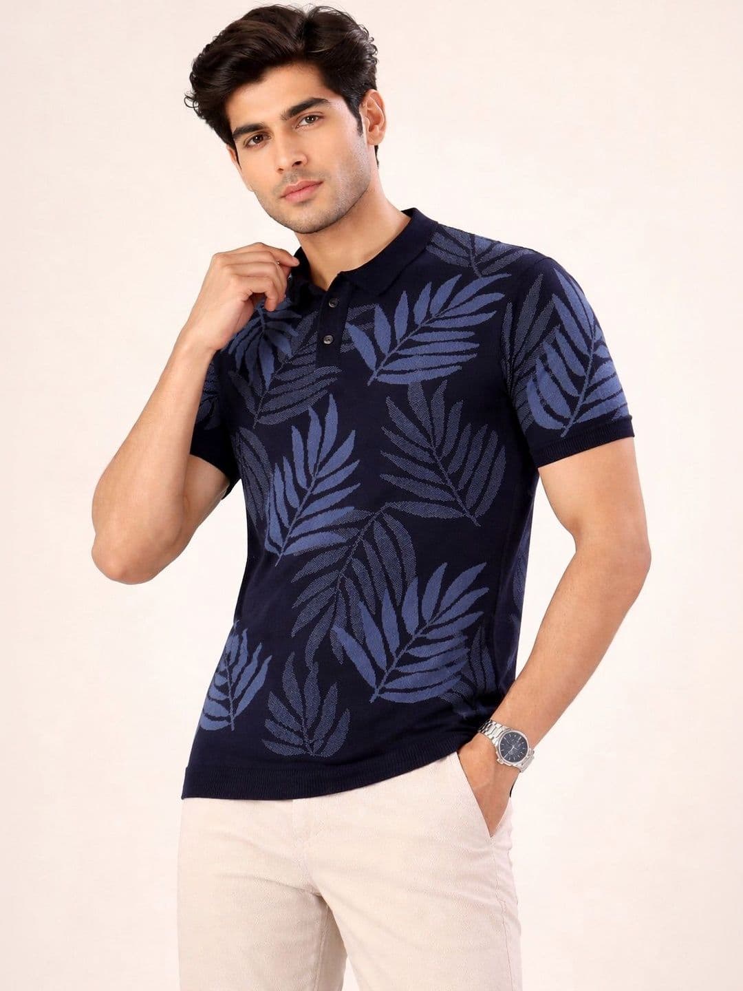 The Roadster Lifestyle Co Printed Polo Collar Tshirts - view 1
