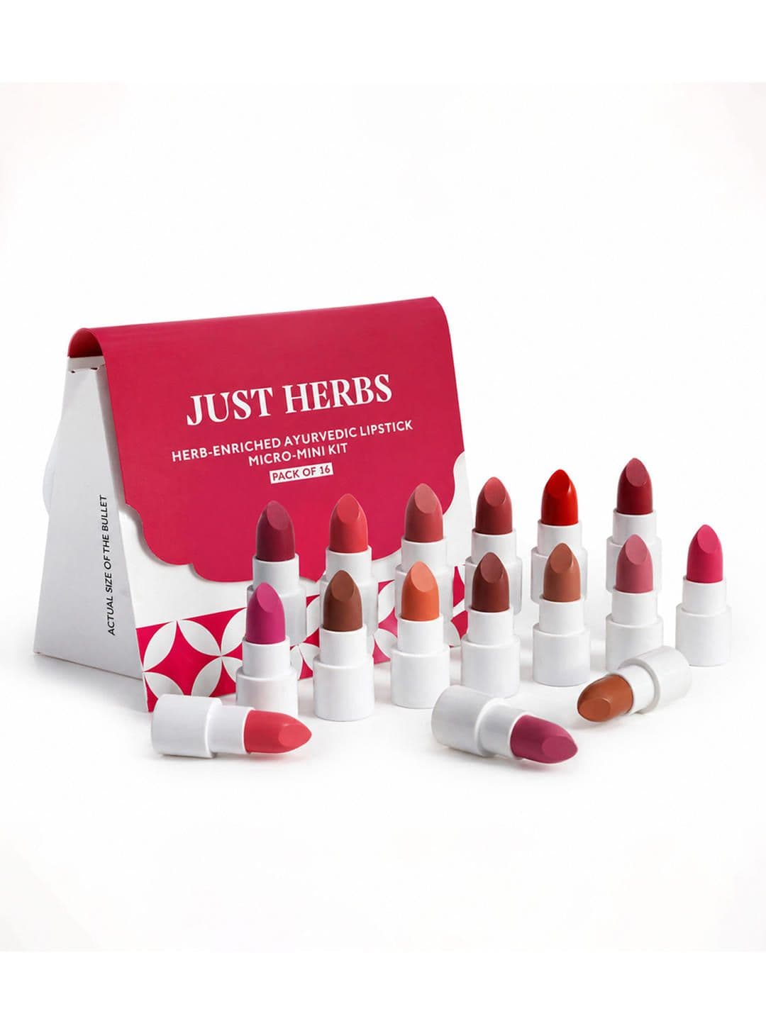 Just Herbs Set of 16 Ayurvedic Lipstick Micro-mini Kit Long-lasting - 7g - view 1