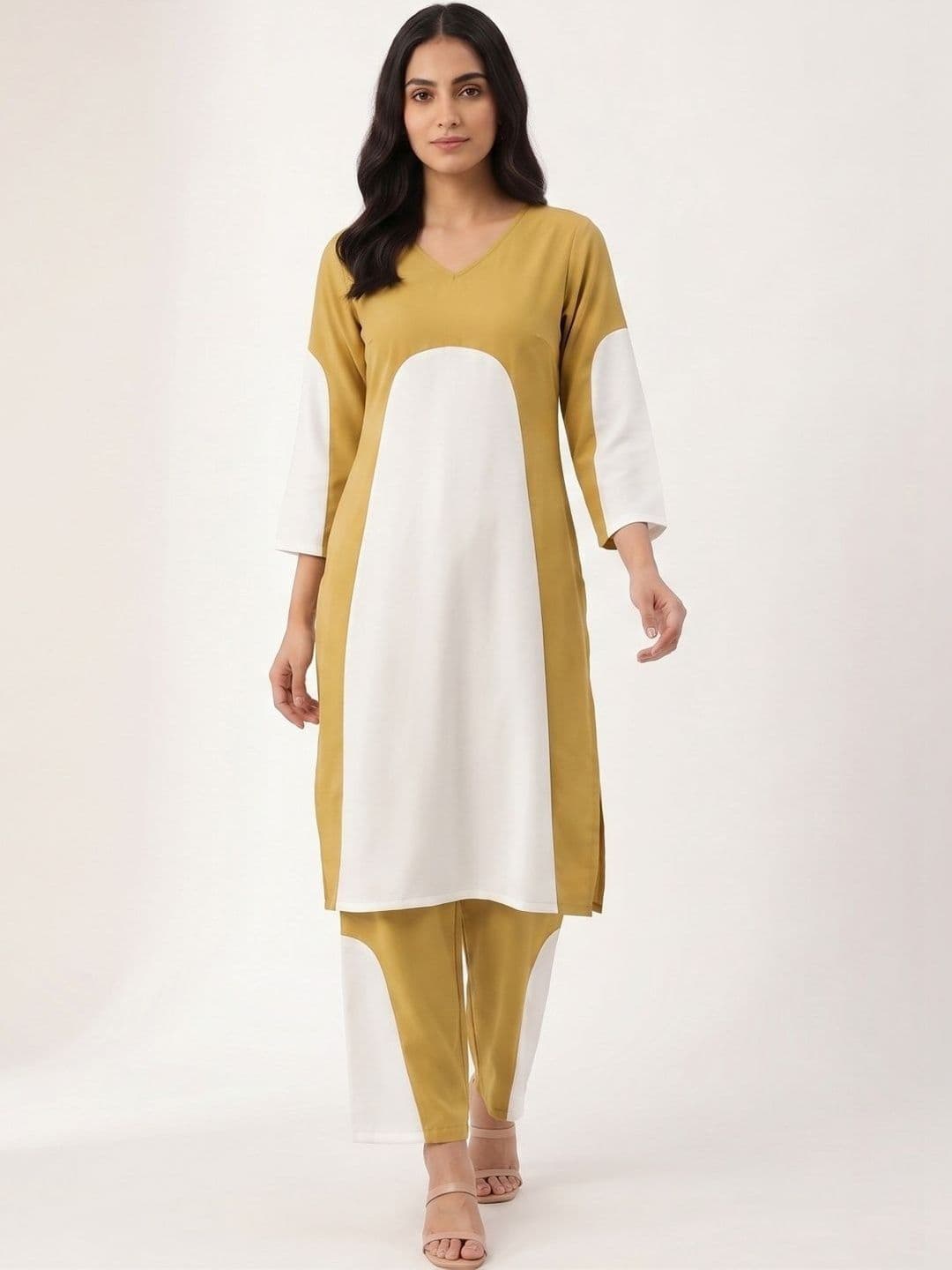 PEACH PIPER Colourblocked Tunic with Trousers - view 1