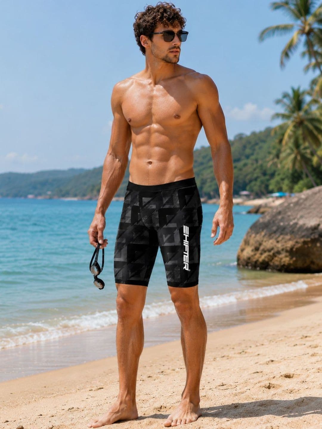SHIFTER Men Printed Quick-Dry Light-Weight Swimming Shorts - view 1