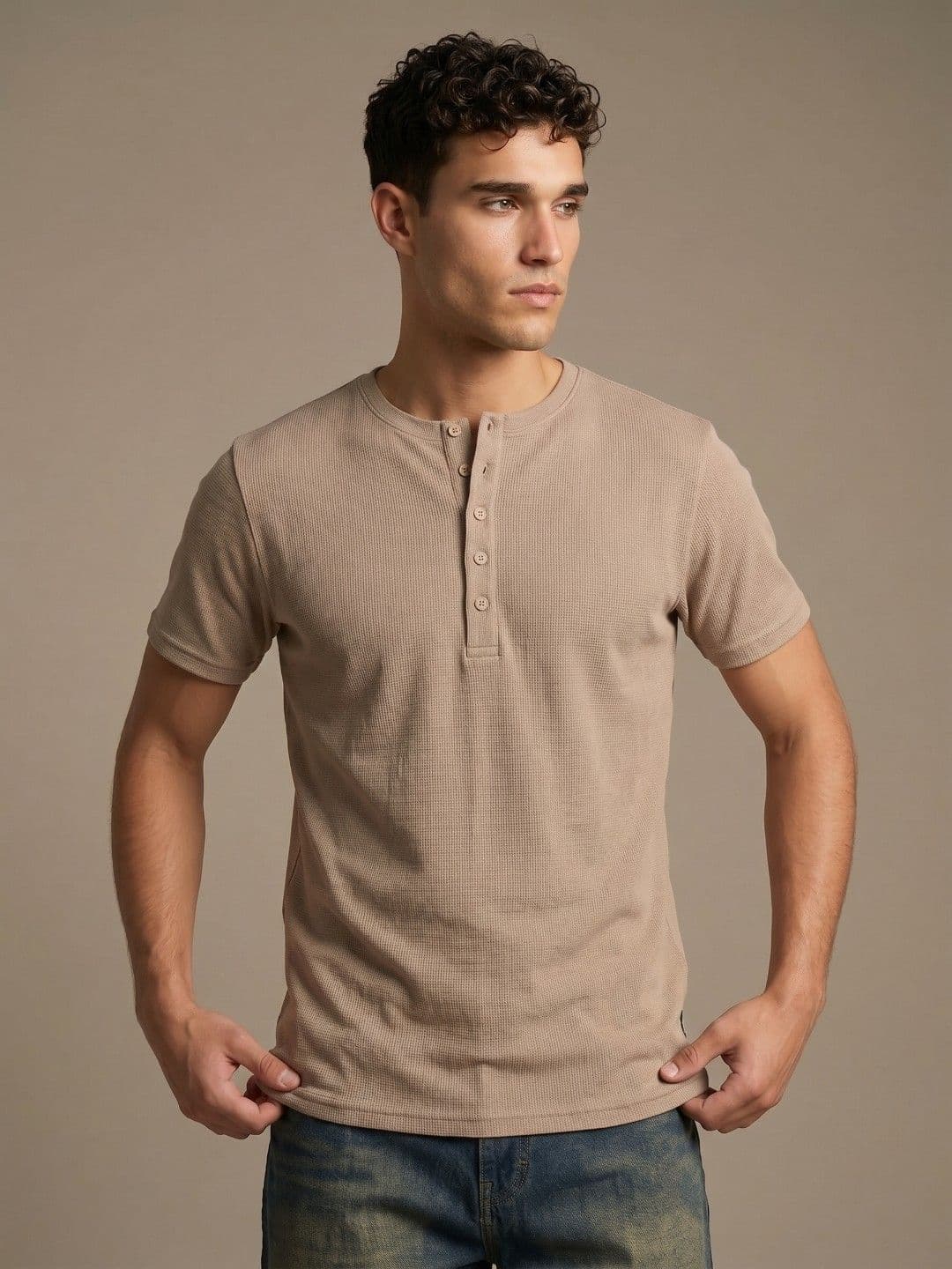 glitchez Men Henley Neck T-shirt - view 1