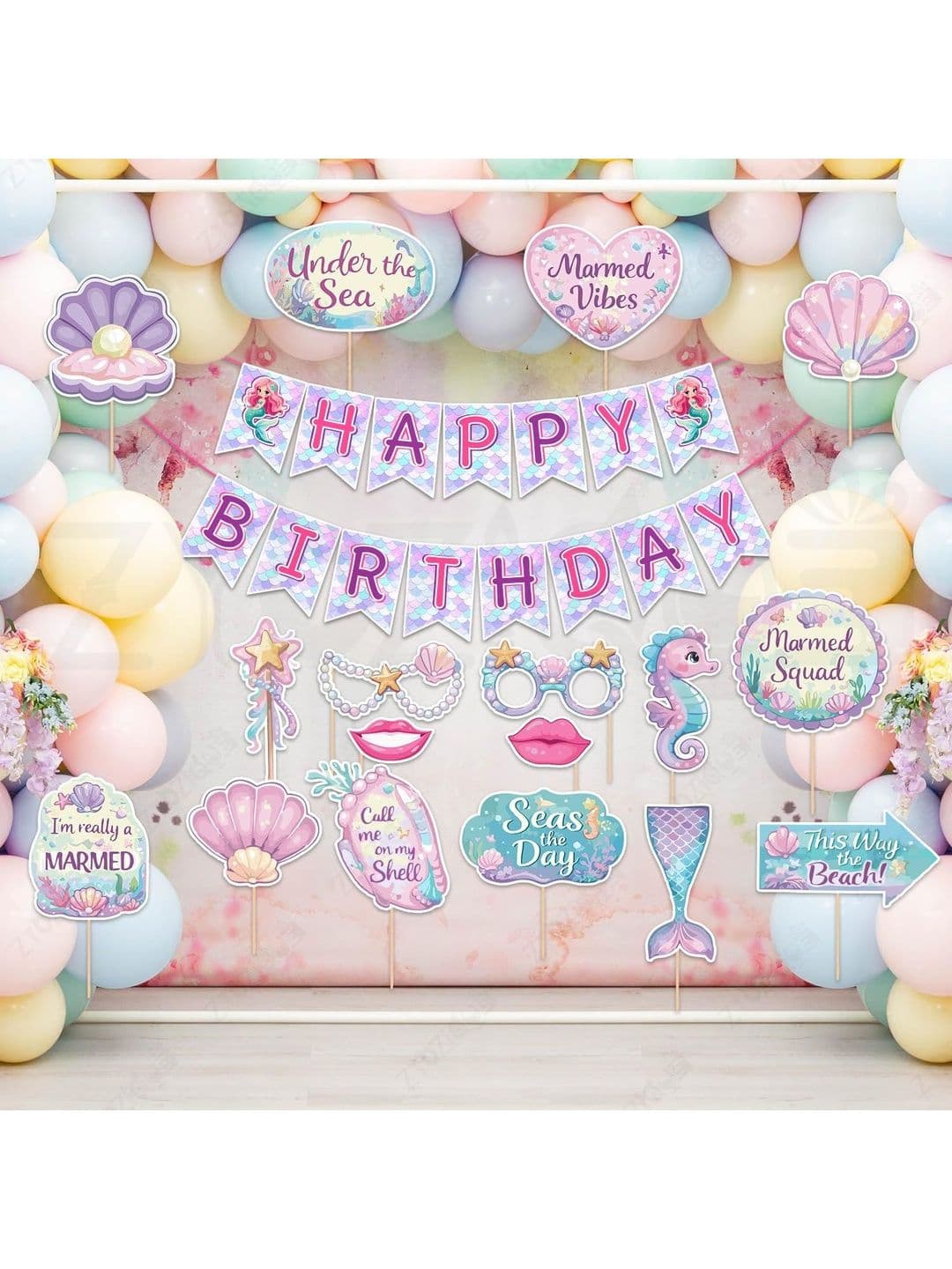 ZYOZI 70 Pcs Pink & Purple Birthday Decorations - view 1